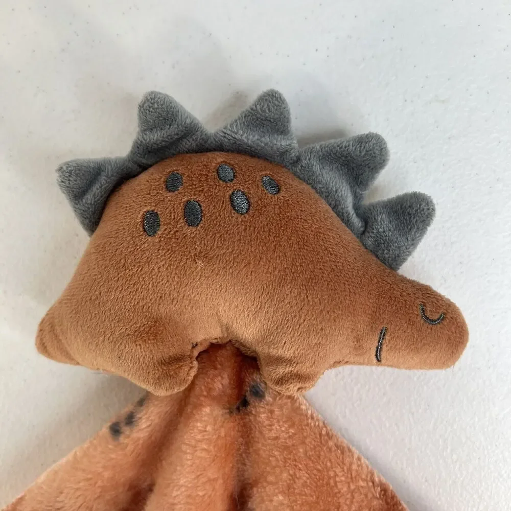 Hudson Baby Dinosaur‎ Lovey Security Blanket Stegosaurus Dino Brown Plush Soft